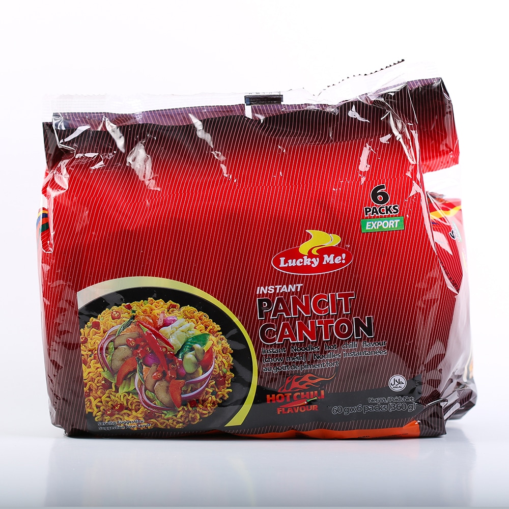 15 0644M6 4807770272172 Lucky Me instant Canton Hot Chili 6 Pack 60g No.1
