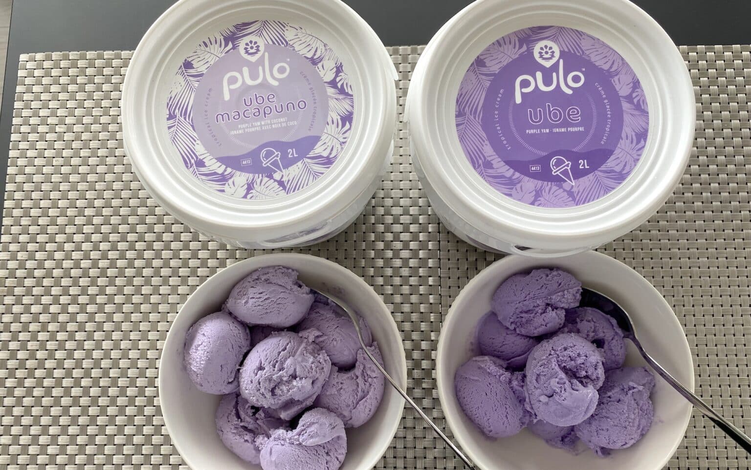 Ube and Ube Macapuno Ice Cream from Pulo Cuisine Corinthian Distributors